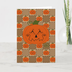 Carte Citrouille Halloween Patchwork