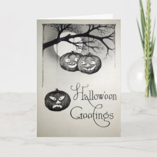 Carte Citrouille Halloween vintage