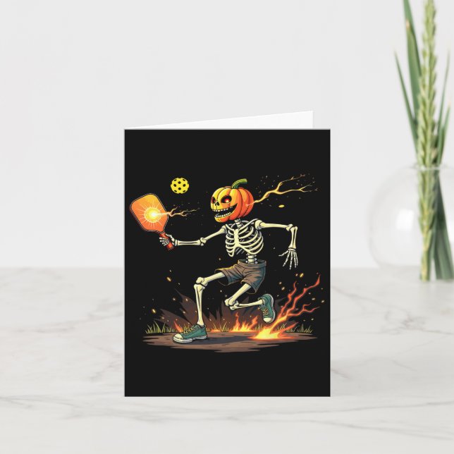 Carte Citrouille Head Skeleton Picklebyll Halloween Éffr (Devant)