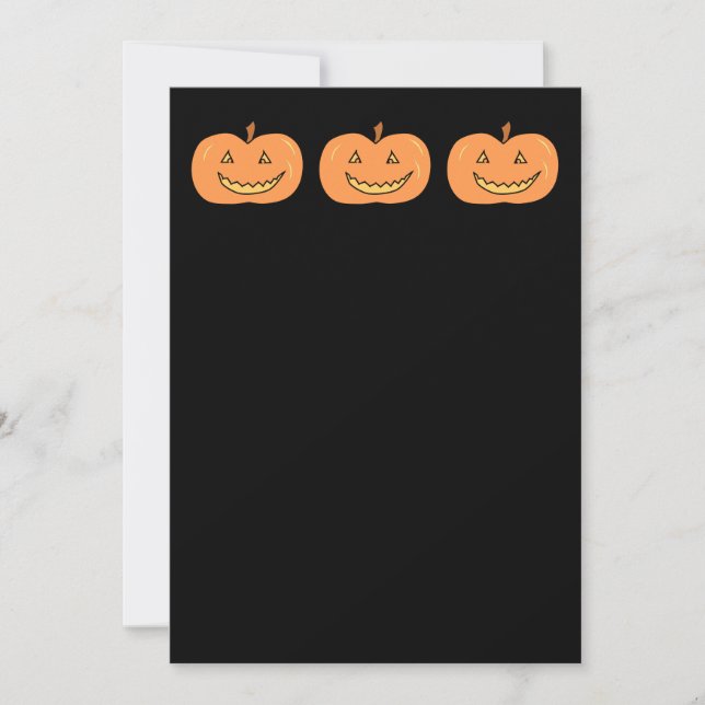 Carte Citrouille heureux sculpté. Halloween. (Devant)