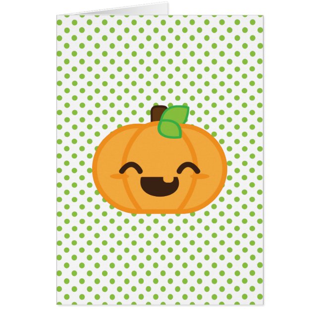 Carte Citrouille Kawaii Jack-o'-lantern (Devant)