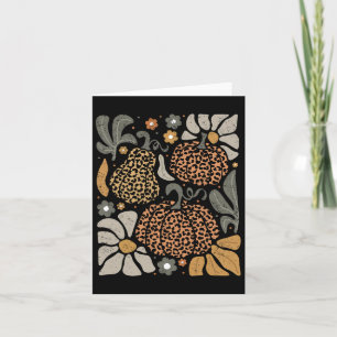 Carte Citrouille léopard avec fleurs boho florales d'Act