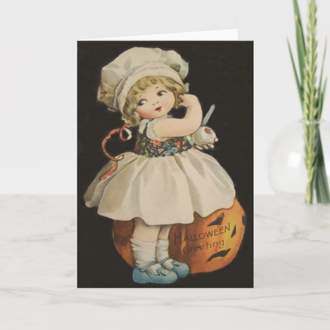 Carte Citrouille mignon de lanterne de Jack O de petite (Devant)