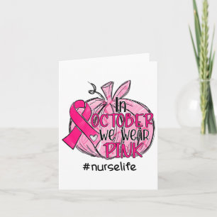 Carte Citrouille Nous Portons Pink Breast Cancer Sensibi