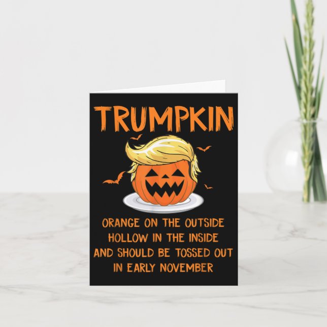 Carte Citrouille Orange à l'Extérieur Anti-trump Hallowe (Devant)