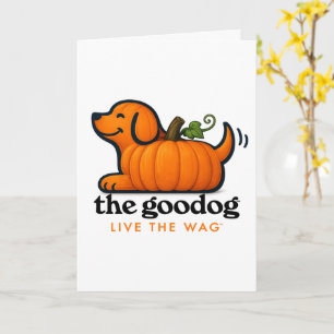 Carte Citrouille orange Chien mignon d'automne