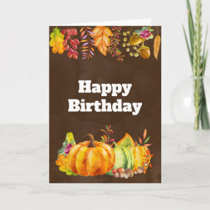 Carte Citrouille orange et anniversaire saisonnier de