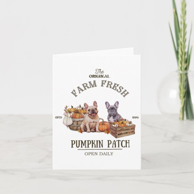 Carte Citrouille Patch French Bulldog The Original Farm  (Devant)