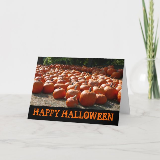 Carte Citrouille Patch Halloween heureux (Devant)