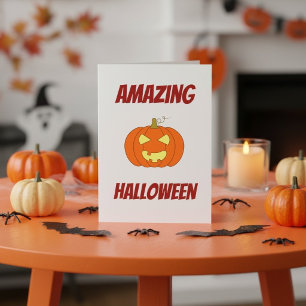Carte Citrouille Personnalisée Halloween Mignonne et Eff