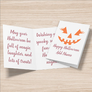Carte Citrouille Personnalisée Joyeux Halloween Jack O L