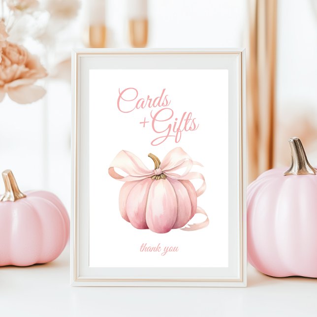 Carte citrouille Pink Bow Cartes & Cadeaux Tableau (Créateur téléchargé)