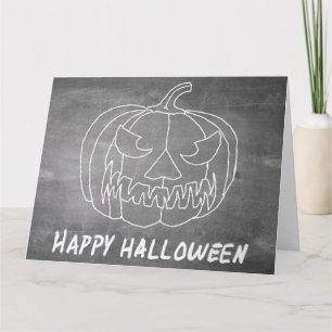 Carte Citrouille pour Halloween 2 look tableau noir
