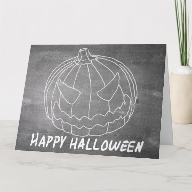 Carte Citrouille pour Halloween 6 aspect tableau (Devant)