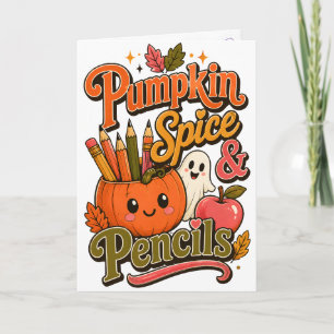 Carte Citrouille Spice & Crayons Mignon Professeur d'Aut