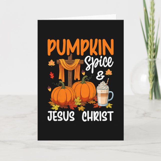 Carte Citrouille Spice Et Jésus-Christ Noël chrétien d'a (Devant)