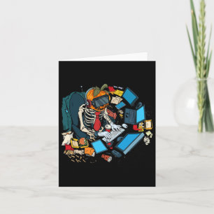 Carte Citrouille squelette Halloween Gamer garçons