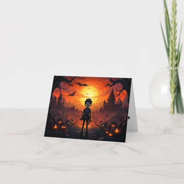 Carte Citrouille Vampire Et Halloween (Devant)