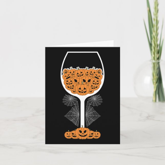 Carte Citrouille Vin Gl Spider Web Costume facile Hallow (Devant)