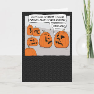 Carte Citrouilles contre l'Halloween de l'ivrogne