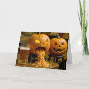 Carte Citrouilles Dans un Bar Halloween Anniversaire Hum