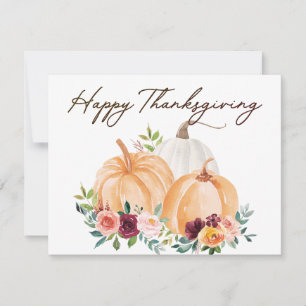 Carte Citrouilles d'automne et fleurs de Boho Salutation