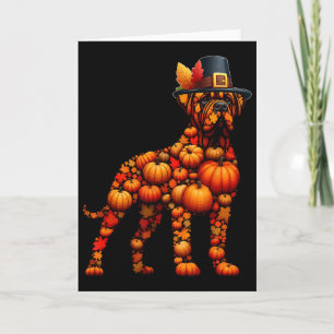Carte Citrouilles d'automne forme de Pug Cane Corso Form