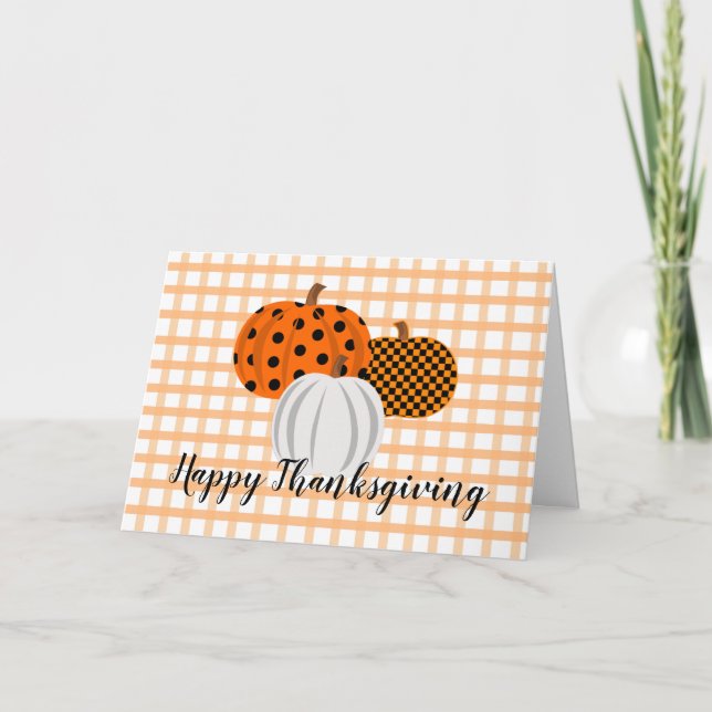 Carte Citrouilles de l'automne rustique Joyeux Thanksgiv (Devant)