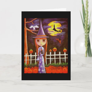 Carte Citrouilles de sorcière Halloween Big Eye sur Fenc