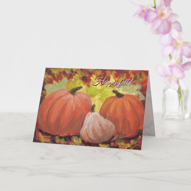 Carte Citrouilles de Thanksgiving #2 Automne Feuilles d' (Orchidée)