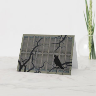 Carte Citrouilles d'Halloween Corbeau noir Arbres morts 