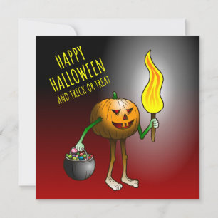 Carte Citrouilles d'Halloween des friandises ou un sort
