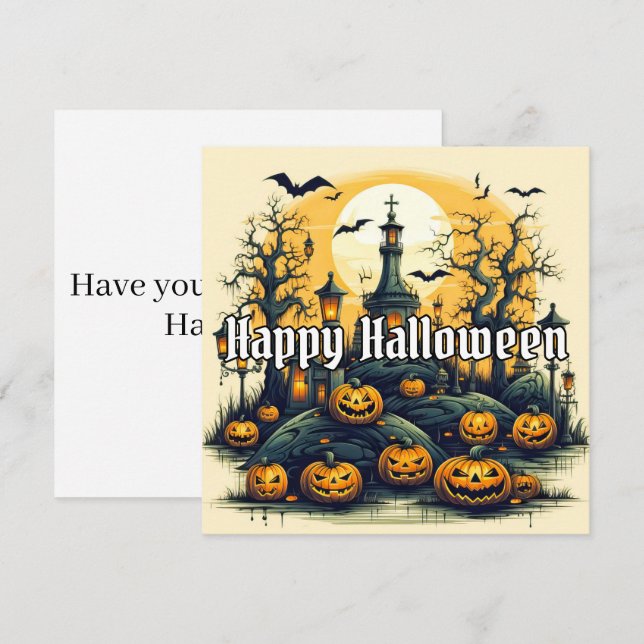 Carte Citrouilles d'Halloween super Éffrayants (Devant / Derrière)