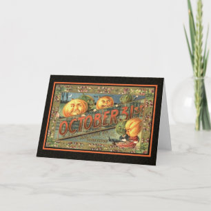 Carte Citrouilles d'Halloween Vintage
