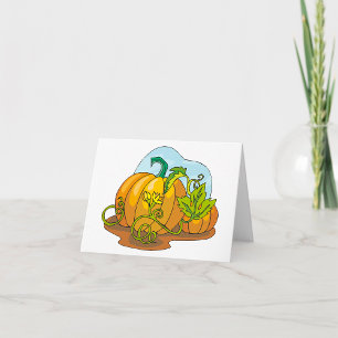 Carte Citrouilles et feuilles de l'automne rustique