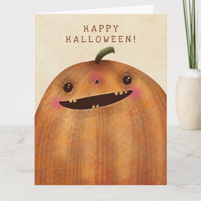 Carte Citrouilles heureux - Joli Halloween (Devant)