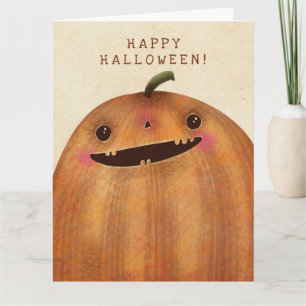 Carte Citrouilles heureux - Joli Halloween