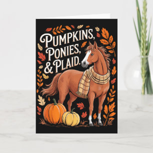 Carte Citrouilles Rétro Poneys & Chevaux à Carreaux Auto