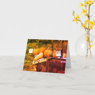 Carte Citrouilles Sur Camion Note Vide D'Automne