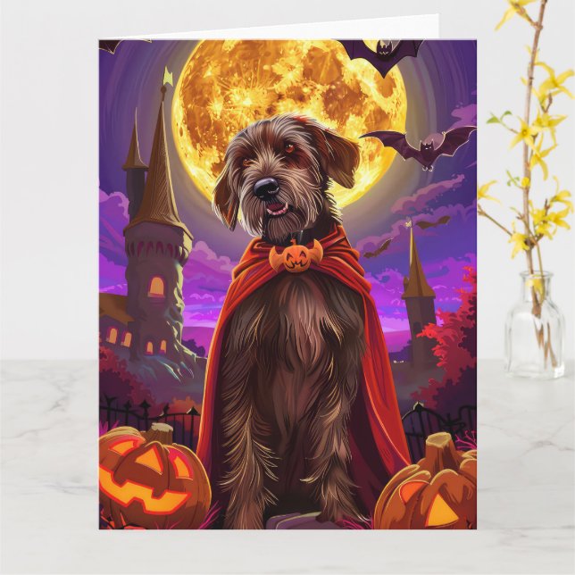 Carte Citrouilles Vampire Griffon D'Artois à Poil Dur Ép (Fleur jaune)