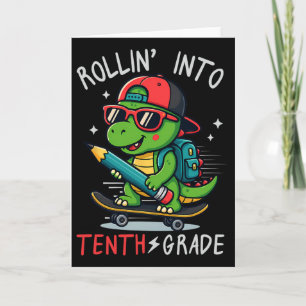 Carte Ck À l'école qui entre en 10e année T-rex Skatebo