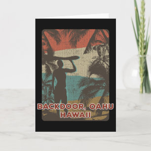 Carte Ckdoor Oahu Hawaii Vintage Surfing Beach Coco T
