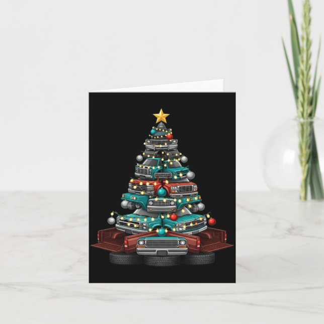 Carte Ckup Truck Christmas Tree Funny Clic Car Graphic M (Devant)