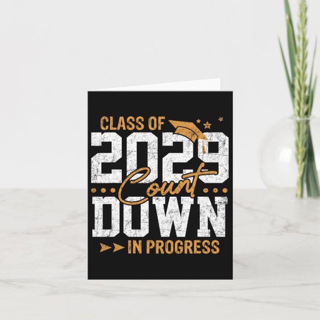 Carte Cl Of 2029 Count Down Graduating Fun First Day 8th (Devant)