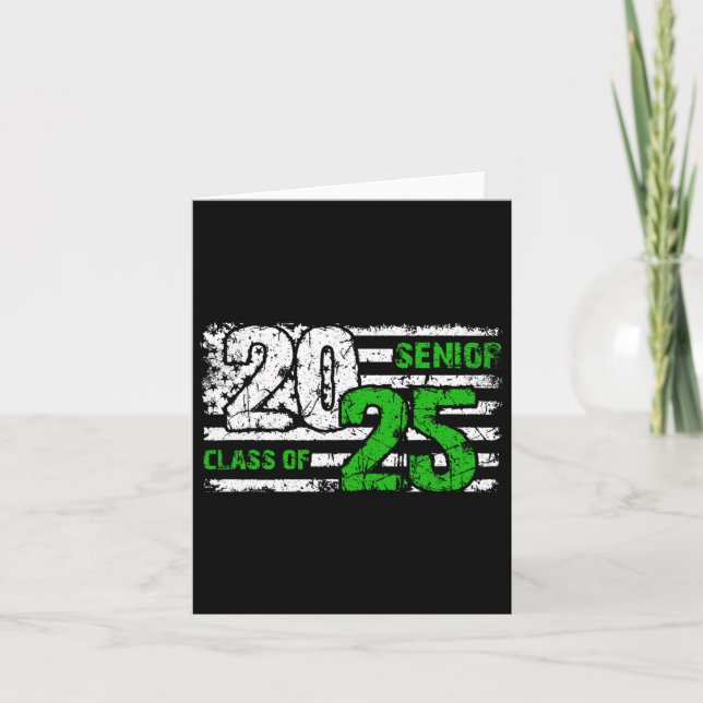Carte Cl Senior De 2025 Distressed Drapeau Graduation 20 (Devant)