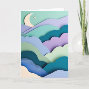 Carte Clair de lune sur une montagne en couches