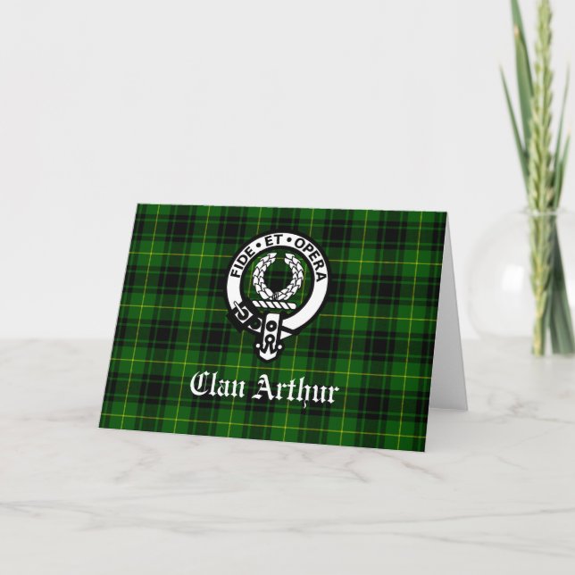 Carte Clan Arthur / MacArthur Crest et Tartan (Devant)
