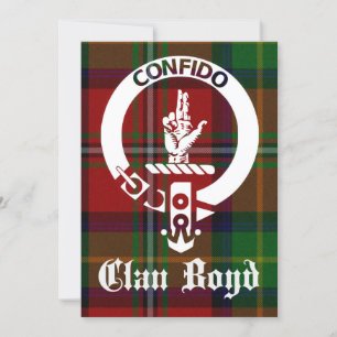 Carte Clan Boyd Crest Tartan Salutation