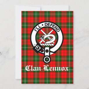 Carte Clan Lennox Crest Badge & Tartan Greeting