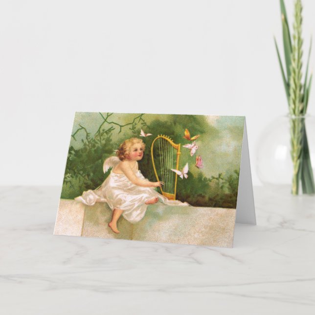 Carte Clapsaddle : Angel Jouer à la harpe (Devant)